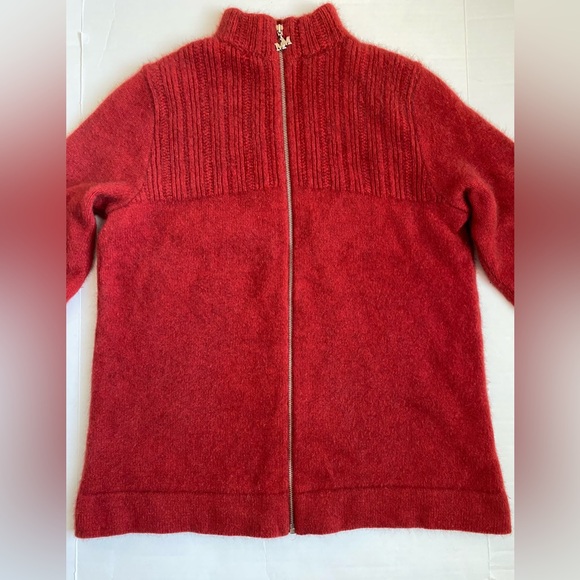 Merinomink Red Zip Cardigan Merino Possum Blend Size L Excellent Condition.